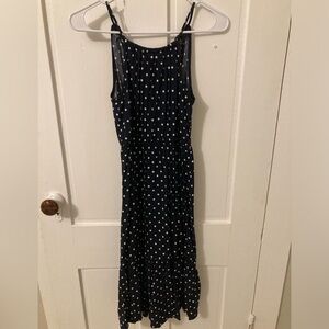 Banana Republic Navy and White Polka Dot Dress